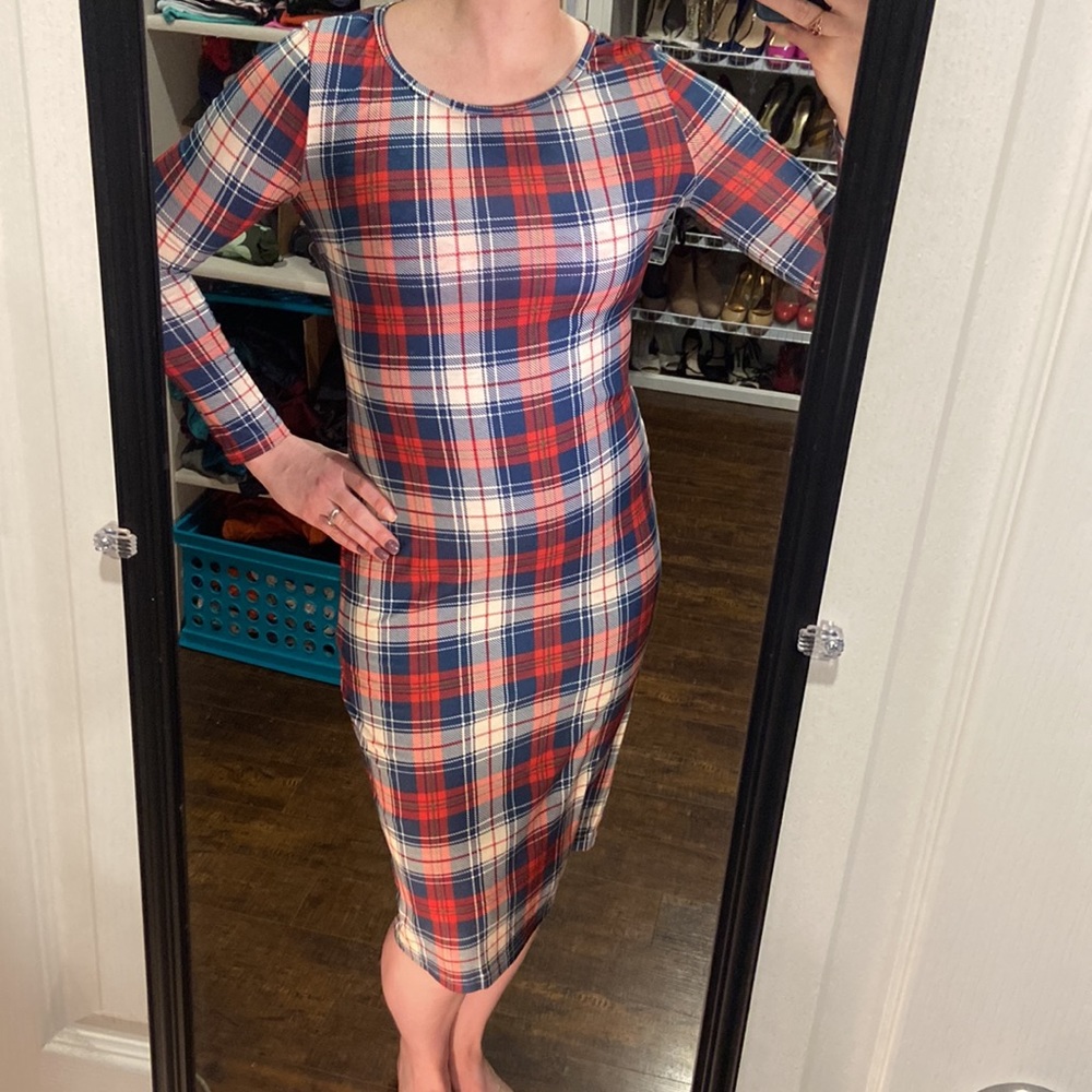 Plaid bodycon dress